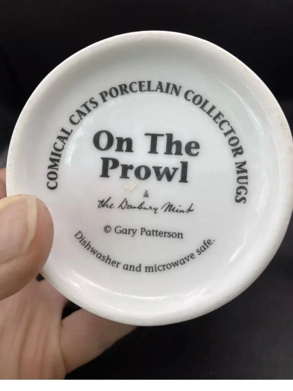 Cat Mug “ On The Prowl “ Comical Cats Porcelain Collector Mugs Gary Patterson